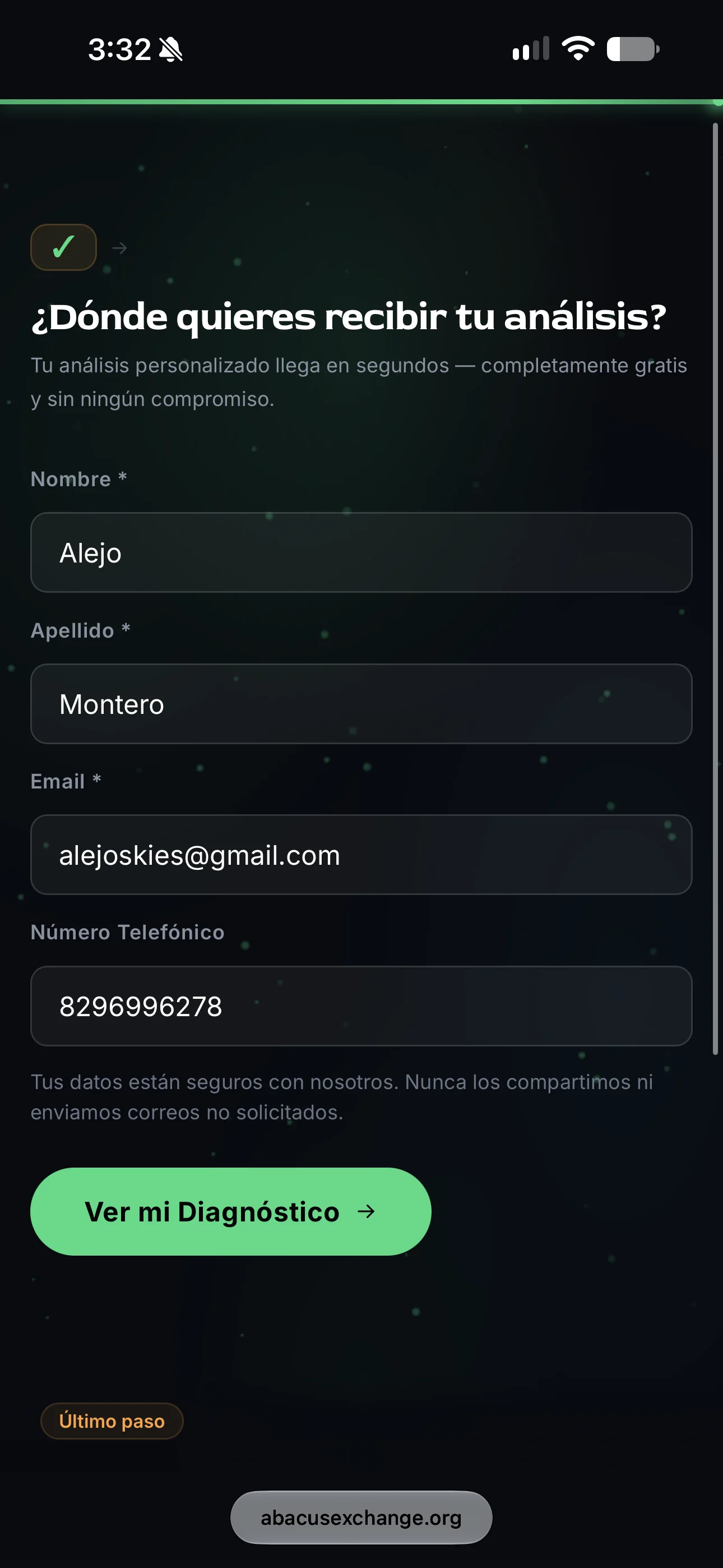 Funnel Diagnóstico, paso 5