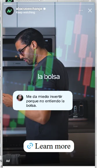 Ad story — objeción al miedo a la bolsa
