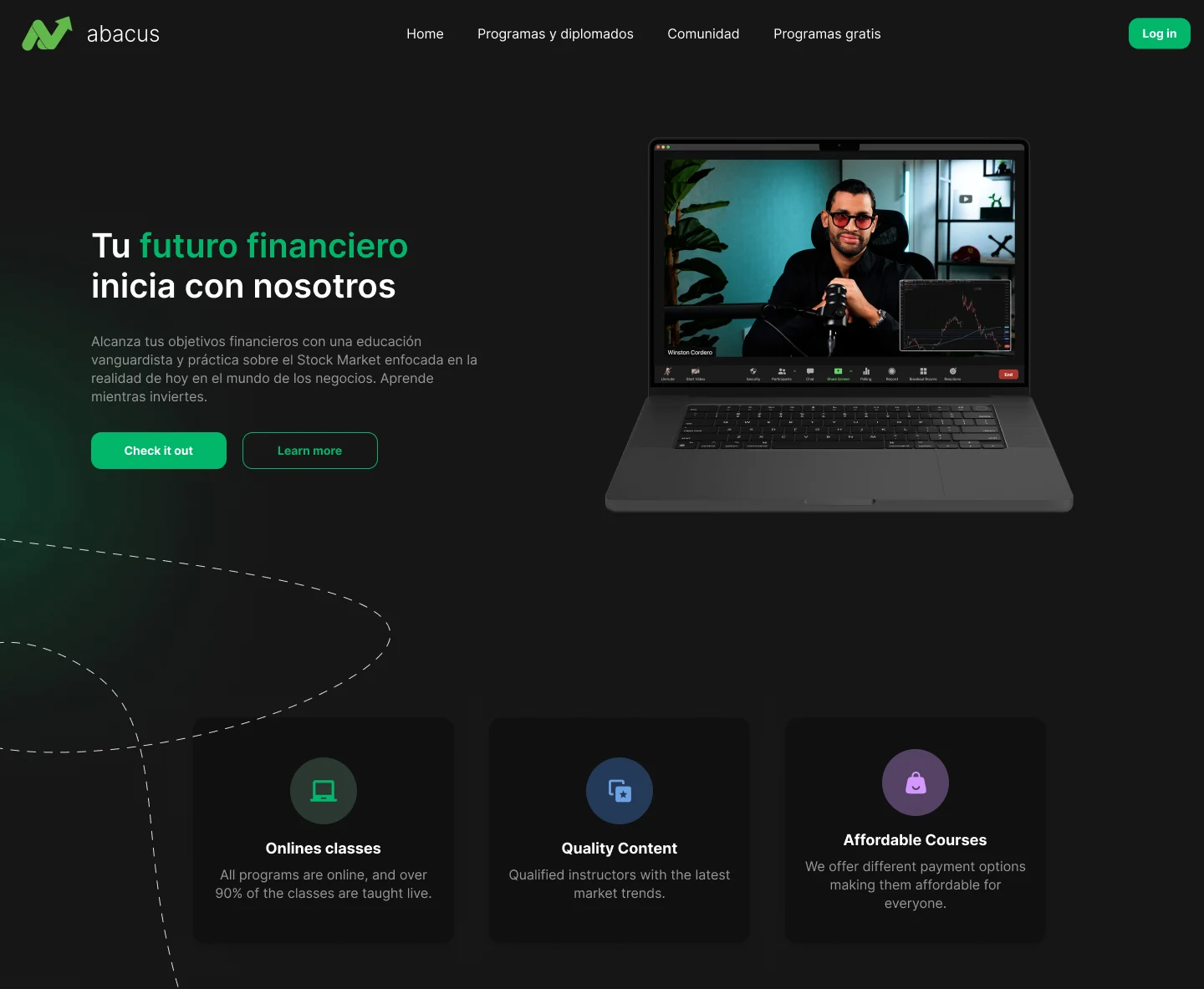 Sitio anterior de Abacus Exchange